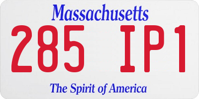 MA license plate 285IP1