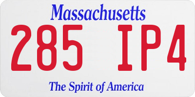 MA license plate 285IP4