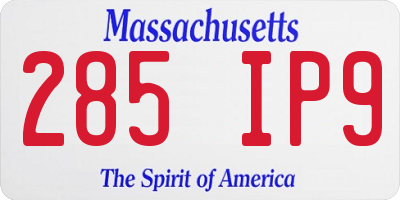MA license plate 285IP9