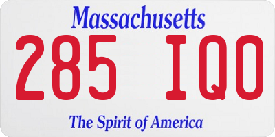 MA license plate 285IQ0