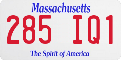 MA license plate 285IQ1