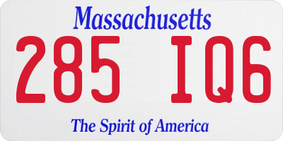 MA license plate 285IQ6