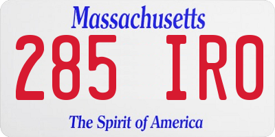 MA license plate 285IR0