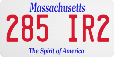 MA license plate 285IR2