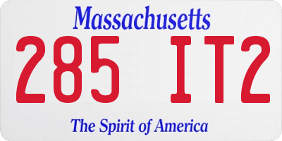 MA license plate 285IT2