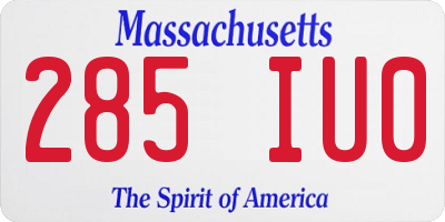 MA license plate 285IU0