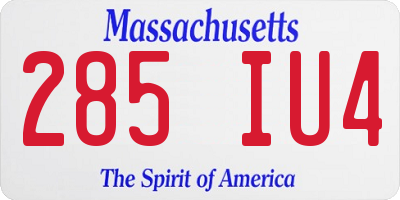 MA license plate 285IU4