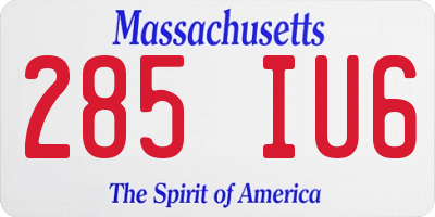 MA license plate 285IU6