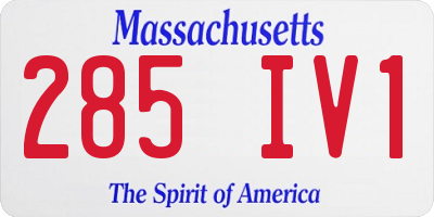 MA license plate 285IV1