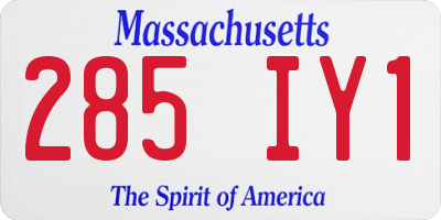 MA license plate 285IY1