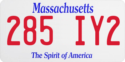 MA license plate 285IY2