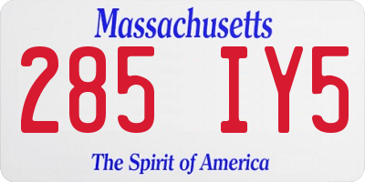 MA license plate 285IY5