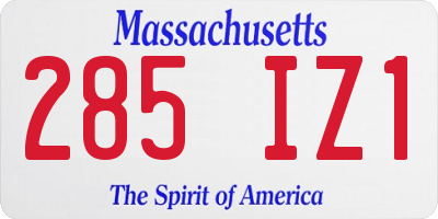 MA license plate 285IZ1