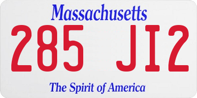 MA license plate 285JI2
