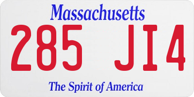 MA license plate 285JI4