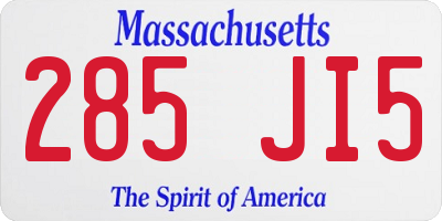 MA license plate 285JI5
