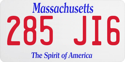 MA license plate 285JI6