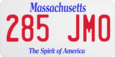 MA license plate 285JM0