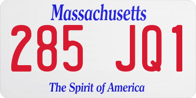 MA license plate 285JQ1