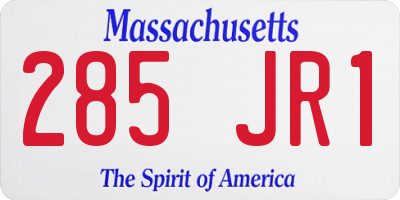 MA license plate 285JR1