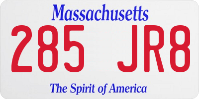 MA license plate 285JR8