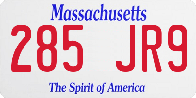 MA license plate 285JR9
