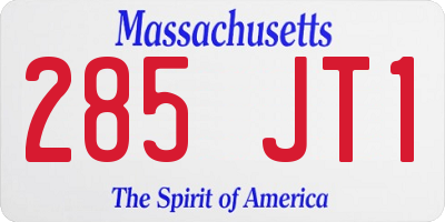 MA license plate 285JT1