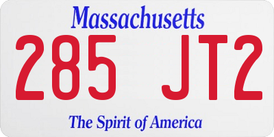 MA license plate 285JT2