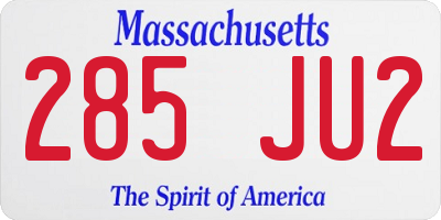 MA license plate 285JU2