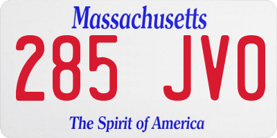 MA license plate 285JV0