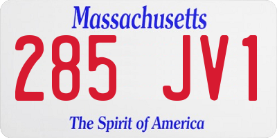 MA license plate 285JV1