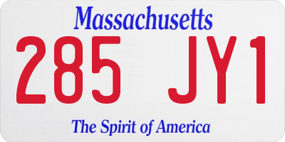 MA license plate 285JY1