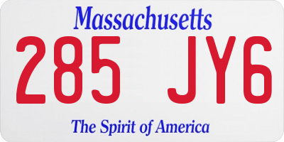 MA license plate 285JY6