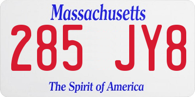 MA license plate 285JY8