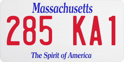 MA license plate 285KA1