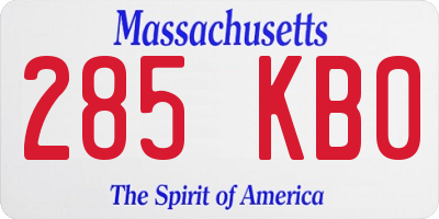 MA license plate 285KB0
