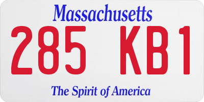 MA license plate 285KB1