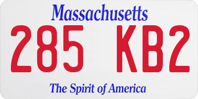 MA license plate 285KB2