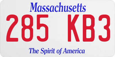 MA license plate 285KB3