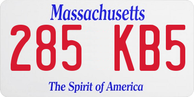 MA license plate 285KB5