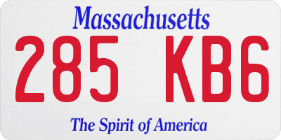 MA license plate 285KB6