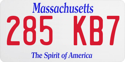 MA license plate 285KB7