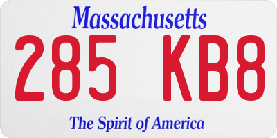 MA license plate 285KB8