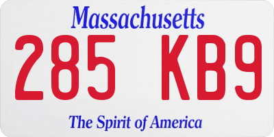 MA license plate 285KB9