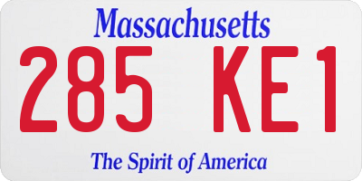MA license plate 285KE1