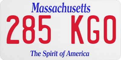 MA license plate 285KG0