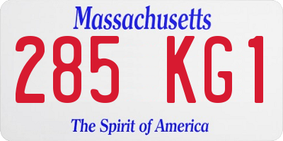 MA license plate 285KG1