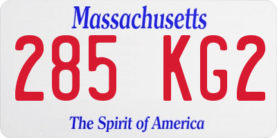 MA license plate 285KG2