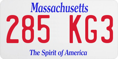 MA license plate 285KG3