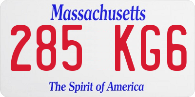 MA license plate 285KG6